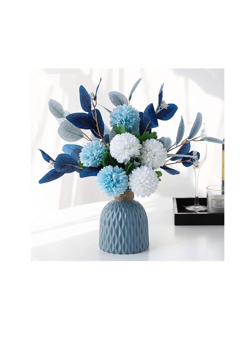 Artificial Flowers with Vase Faux Hydrangea Flower Arrangements for Home Garden Party Wedding Decoration