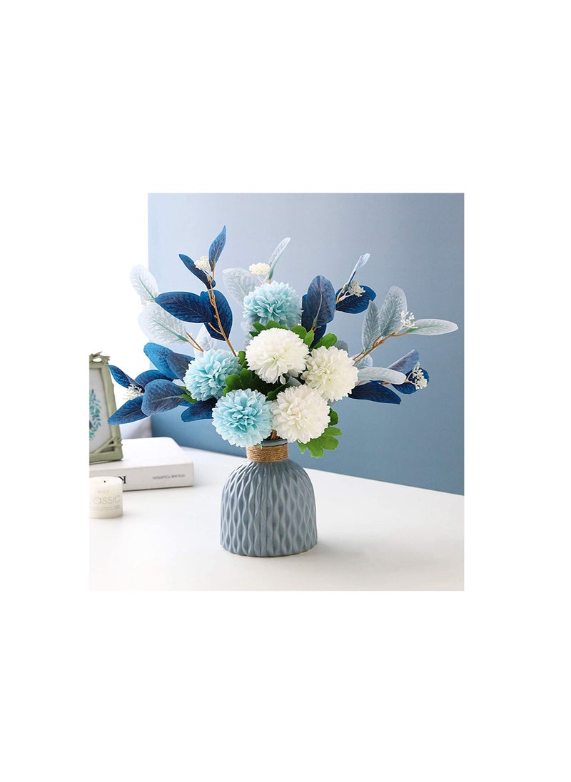 Artificial Flowers with Vase Faux Hydrangea Flower Arrangements for Home Garden Party Wedding Decoration