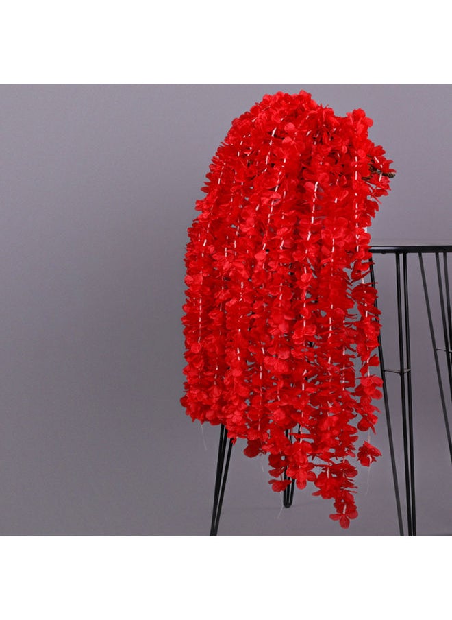 10-Piece Artificial Flower Vine Set Red