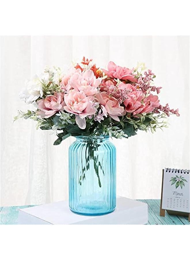 3 Bouquet Realistic Artificial Silk Freesia Flowers Real Touch Fake Bouquet Wedding Beautiful Table Home Party Decoration(11.81inch,Dark Pink)