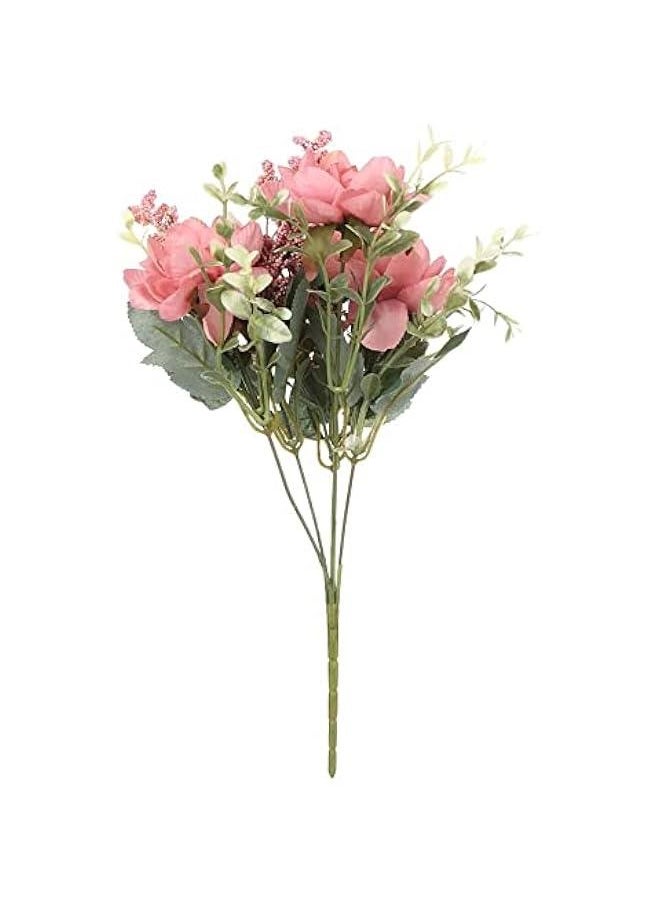 3 Bouquet Realistic Artificial Silk Freesia Flowers Real Touch Fake Bouquet Wedding Beautiful Table Home Party Decoration(11.81inch,Dark Pink)