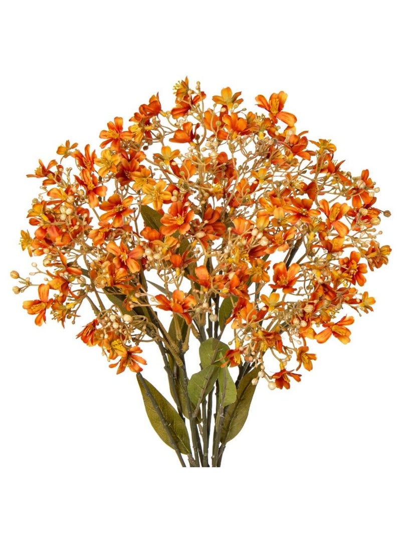 3 Pcs Orange Artificial Wildflowers - 27.6'' Long Stem Faux Flowers for Home Decor, Weddings, Parties, DIY Arrangements, Living Room, Bedroom u0026 Kitchen