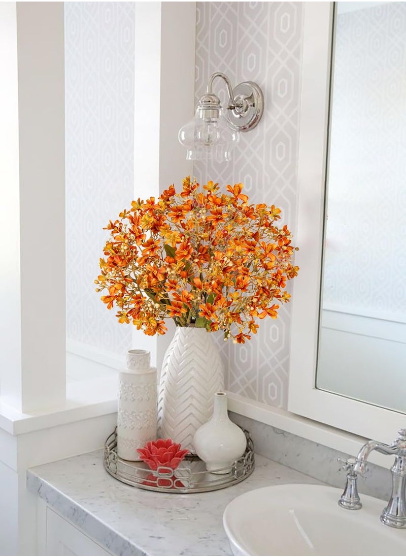 3 Pcs Orange Artificial Wildflowers - 27.6'' Long Stem Faux Flowers for Home Decor, Weddings, Parties, DIY Arrangements, Living Room, Bedroom u0026 Kitchen