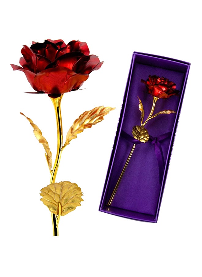 24K Gold Plated Rose Red/Gold 26x9.5cm