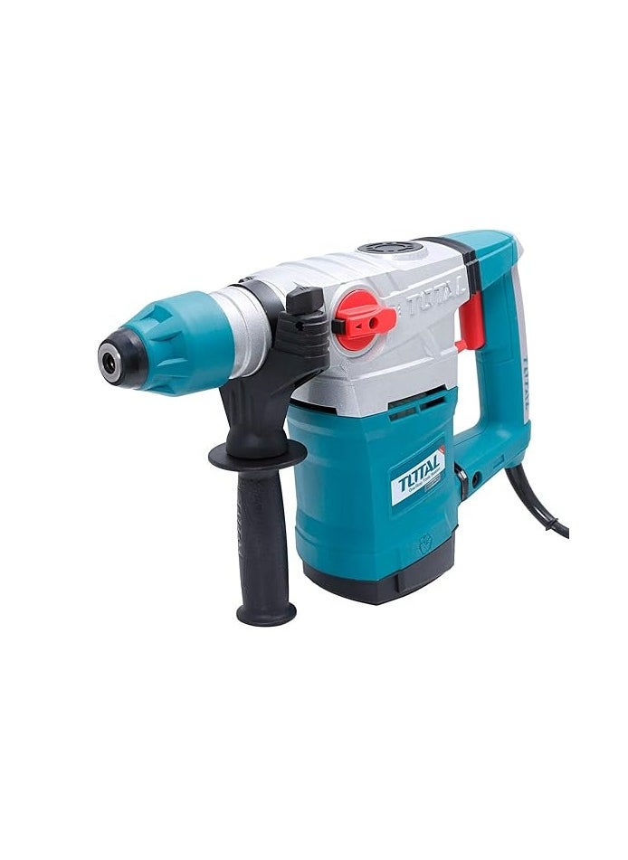 Total Rotary Hammer 1050W - 220-240V SDS-Plus System, 4.5J Impact Energy, 1100RPM, 3800BPM, Max Drilling 26mm Concrete, Includes 3 Drills & 2 Chisels - TH110266