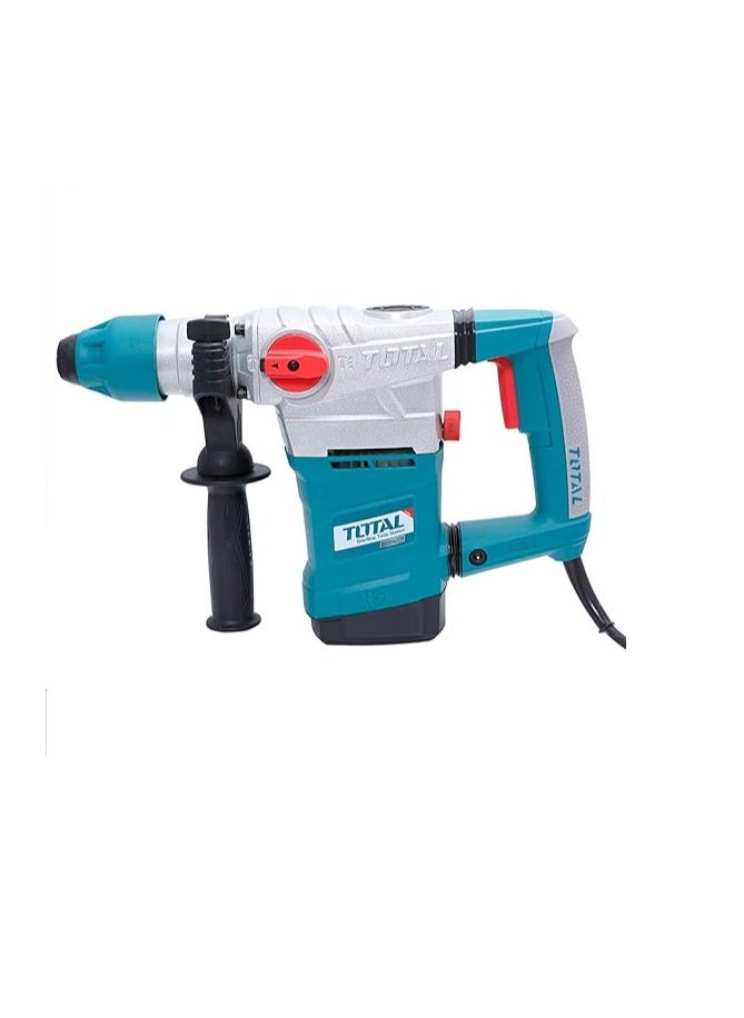 Total Rotary Hammer 1050W - 220-240V SDS-Plus System, 4.5J Impact Energy, 1100RPM, 3800BPM, Max Drilling 26mm Concrete, Includes 3 Drills & 2 Chisels - TH110266