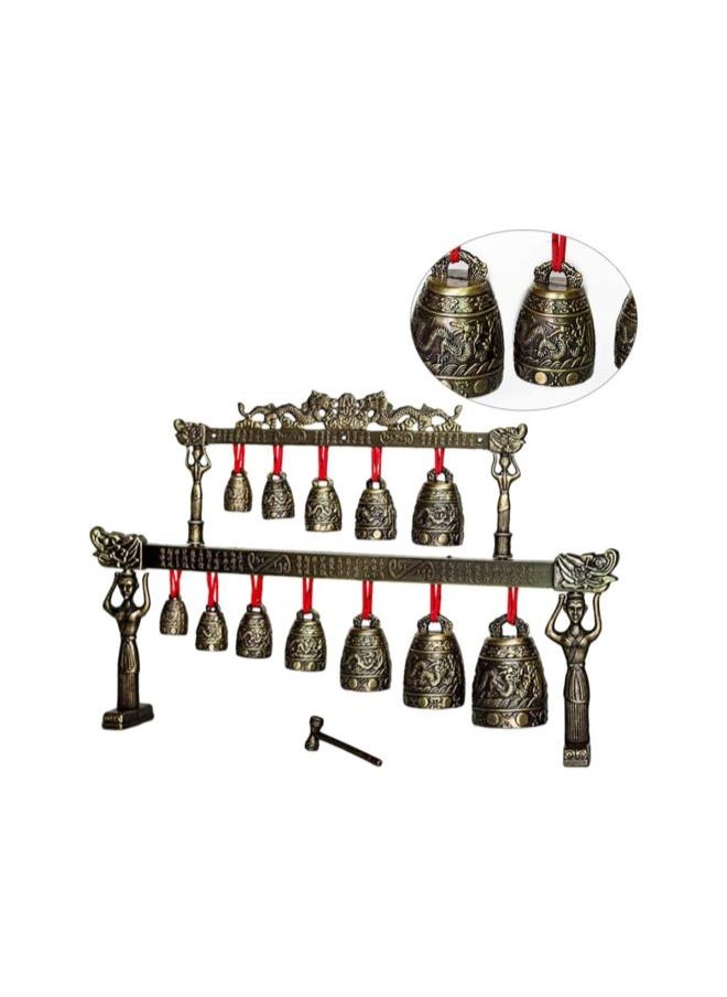 Chinese Bell Chimes Meditation Chime Musical Instrument Percussion Chinese Ancient Folk Instrument Souvenir Gift for Office Decoration (Pattern 3)