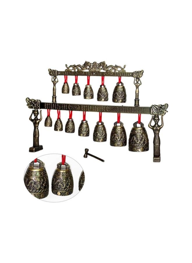 Chinese Bell Chimes Meditation Chime Musical Instrument Percussion Chinese Ancient Folk Instrument Souvenir Gift for Office Decoration (Pattern 3)