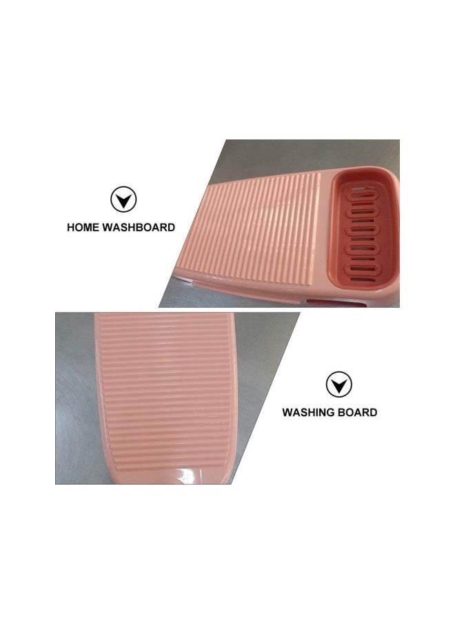 Washing Clothes Board Laundry Washboard: Pink Non Slip Thicken Laundry Cleaning Board Hand Manual Clothes Washing Tool for Home School 44×24cm