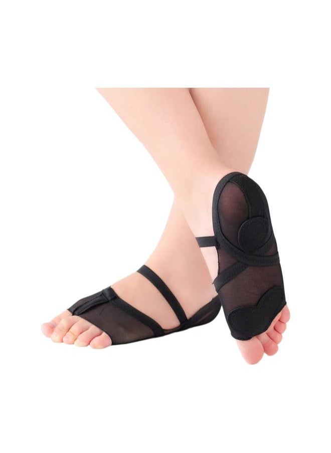 Pair of Dancing Toe Pad Soft Sole Dance Shoes Size 41 Belly Dance Yoga Gym Sport Elastic Breathable Shoes for Dancer Women Ladies Girls(Black)