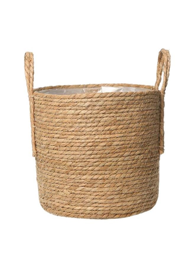 Closet Storage Bin Seagrass Basket Planters Straw Woven Flower Pot Storage Basket Organizer Laundry Hamper Rustic Home Decor 16CM Versatile Plant Holder