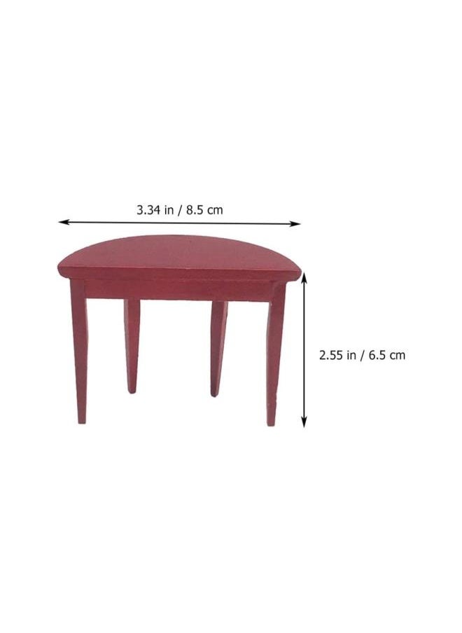 Miniature Wood Side Table Dollhouse Tea Table Half- Round Table Model 1: 12 Scale Miniature Accessories for DIY Dollhouse Furniture