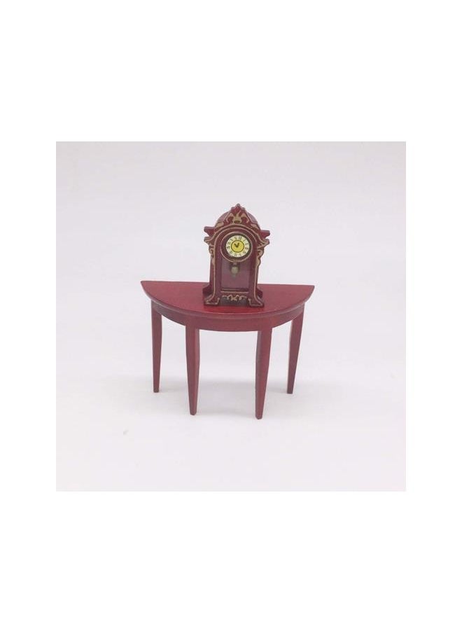 Miniature Wood Side Table Dollhouse Tea Table Half- Round Table Model 1: 12 Scale Miniature Accessories for DIY Dollhouse Furniture