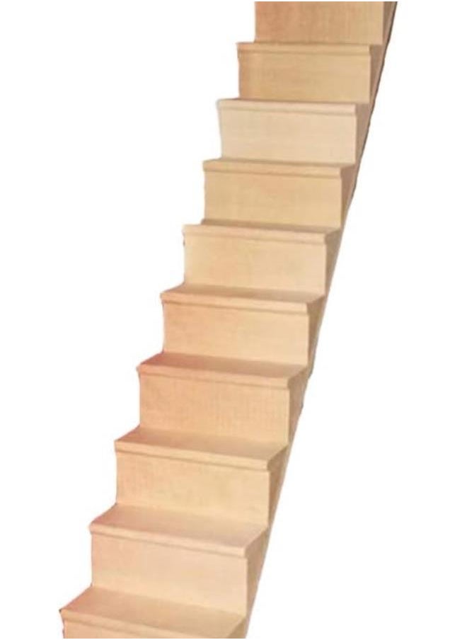 Mini Staircase Wooden 1/12 DIY Stairway Accessory Model Without Armrest for Mini House Scene 1Pc