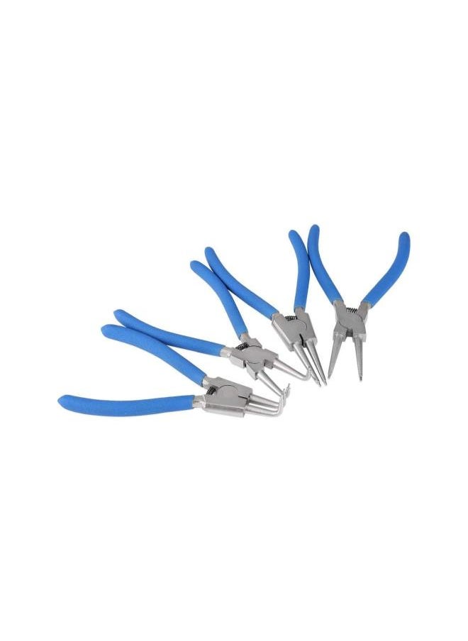 Snap Ring Pliers Set, 4-piece 7-inch Internal/External Circlip Pliers Kit Straight/Bent Jaw,Cr-V Steel with box for Ring Remover Retaining Automotive Mowers Plumbing and Pipes,for Circlip φ 20-40mm