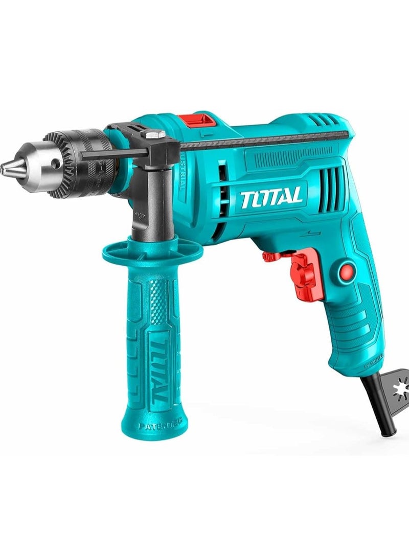 TOTAL Impact Drill 710W (TG107136) – Powerful Electric Drill with Hammer Function, 16mm Max Drilling Capacity, Variable Speed Control, Forward/Reverse Action, Includes Extra Carbon Brushes