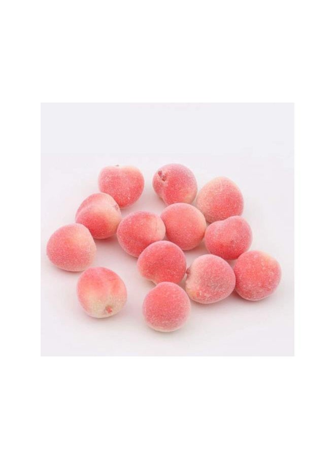 100pcs Artificial Fruit Peach Fake Lifelike Mini Foam Pink Peach Model Hair Rope DIY Crafts Photo Prop Kitchen Food Toy