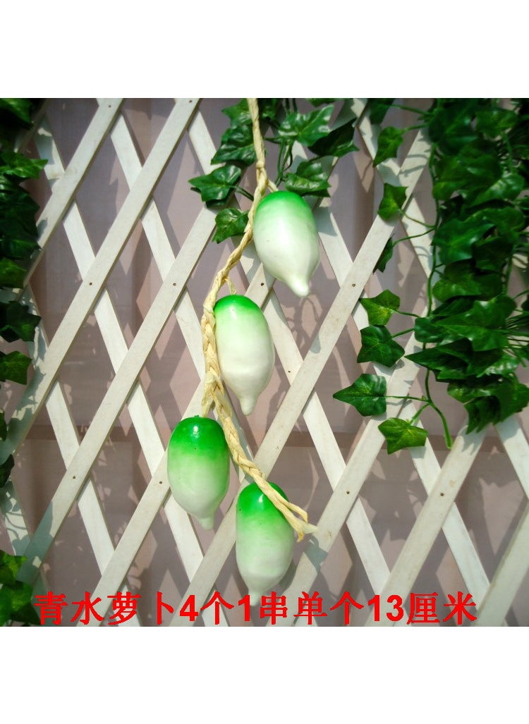 1 x 5 pcs Artificial Vegetables Fruits Garland Props Green water radish