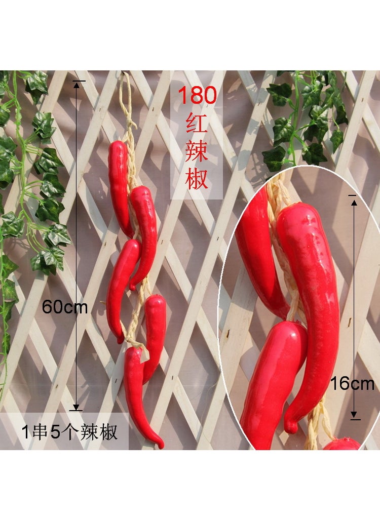 1 x 5 pcs Artificial Vegetables Fruits Garland Props 180# red pepper