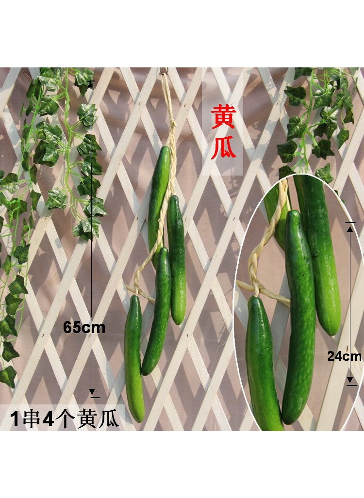 1 x 5 pcs Artificial Vegetables Fruits Garland Props Burgundy Cucumber