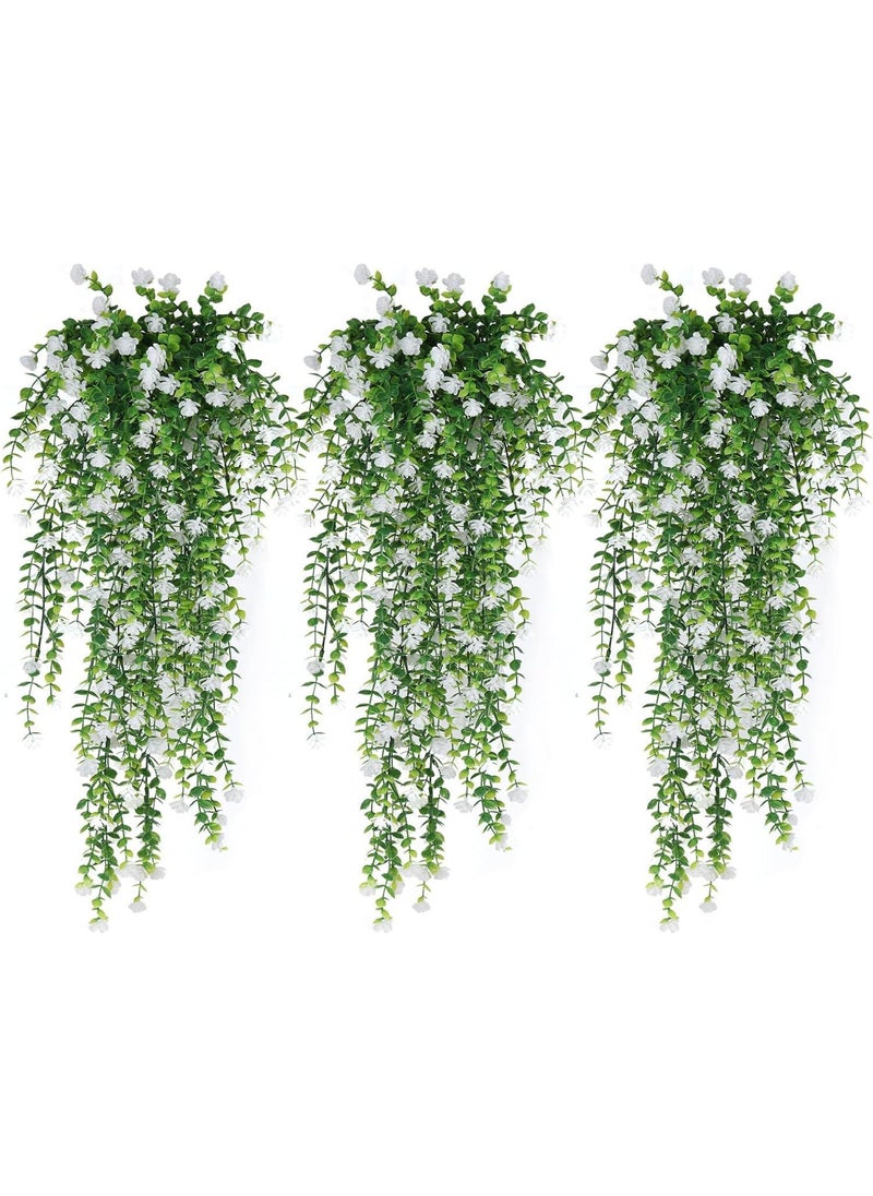 1 x 5 pcs Eucalyptus Camellia Wall Hanging Decor White