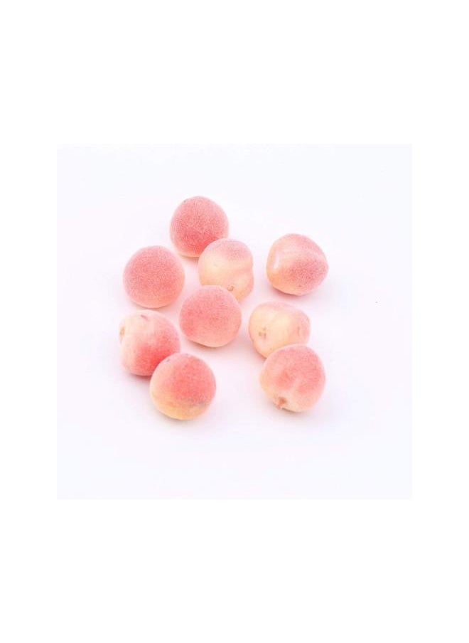 100pcs Artificial Fruit Peach Fake Lifelike Mini Foam Pink Peach Model Hair Rope DIY Crafts Photo Prop Kitchen Food Toy