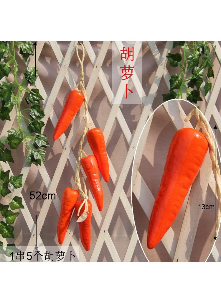 1 x 5 pcs Artificial Vegetables Fruits Garland Props Pink carrot