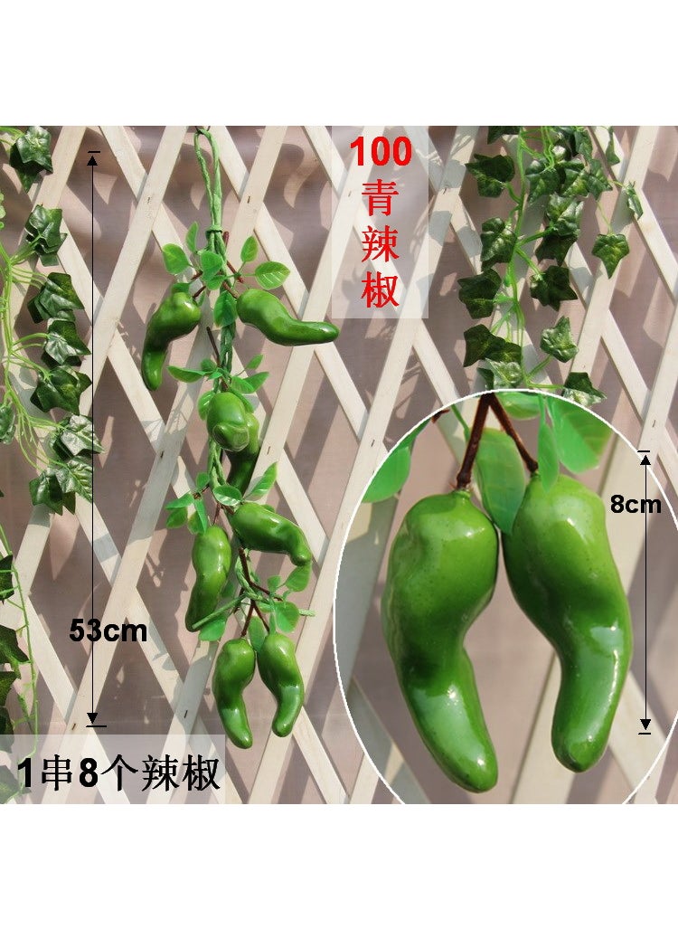 1 x 5 pcs Artificial Vegetables Fruits Garland Props 100# Green Chili