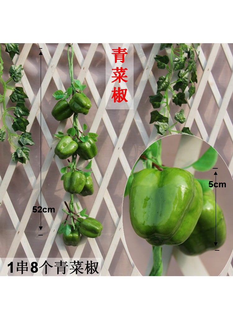 1 x 5 pcs Artificial Vegetables Fruits Garland Props Green bell pepper