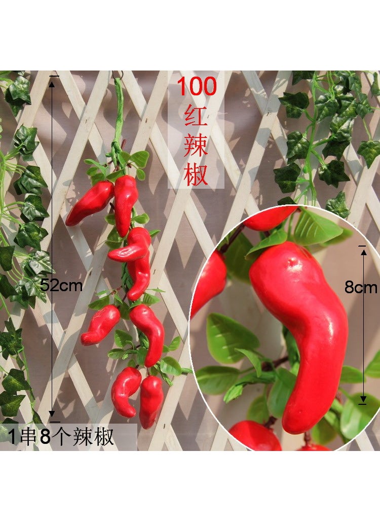 1 x 5 pcs Artificial Vegetables Fruits Garland Props Red 100 red pepper