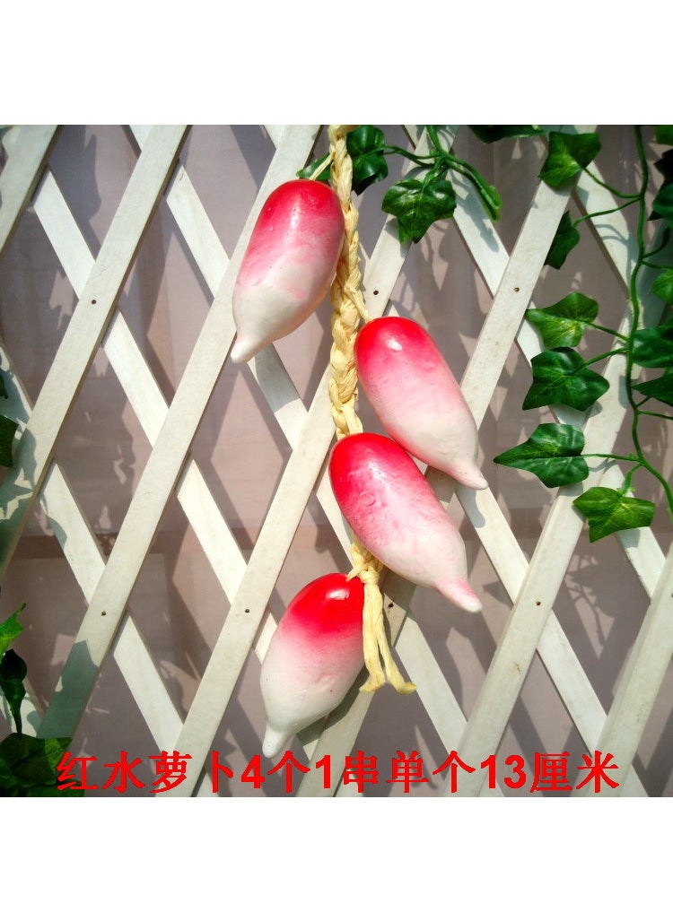 1 x 5 pcs Artificial Vegetables Fruits Garland Props Red water radish