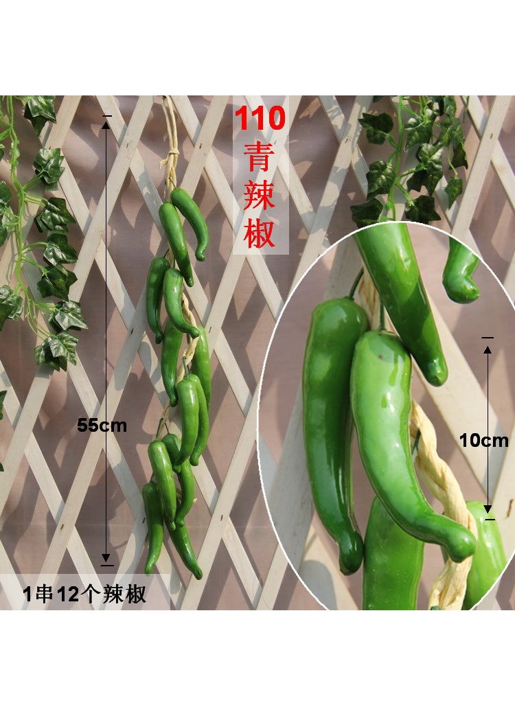 1 x 5 pcs Artificial Vegetables Fruits Garland Props 110# Qinghang Pepper