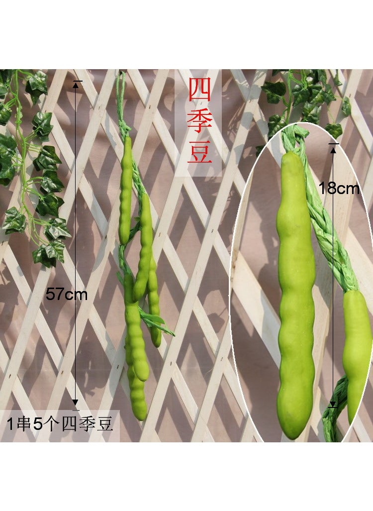 1 x 5 pcs Artificial Vegetables Fruits Garland Props Green beans