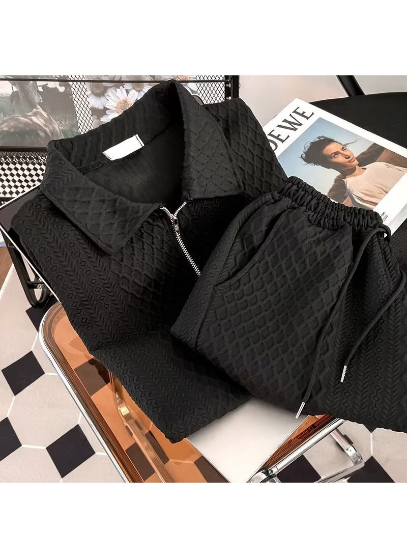 1 x 5 pcs 2022 Summer Mens Casual Sportswear Set Black