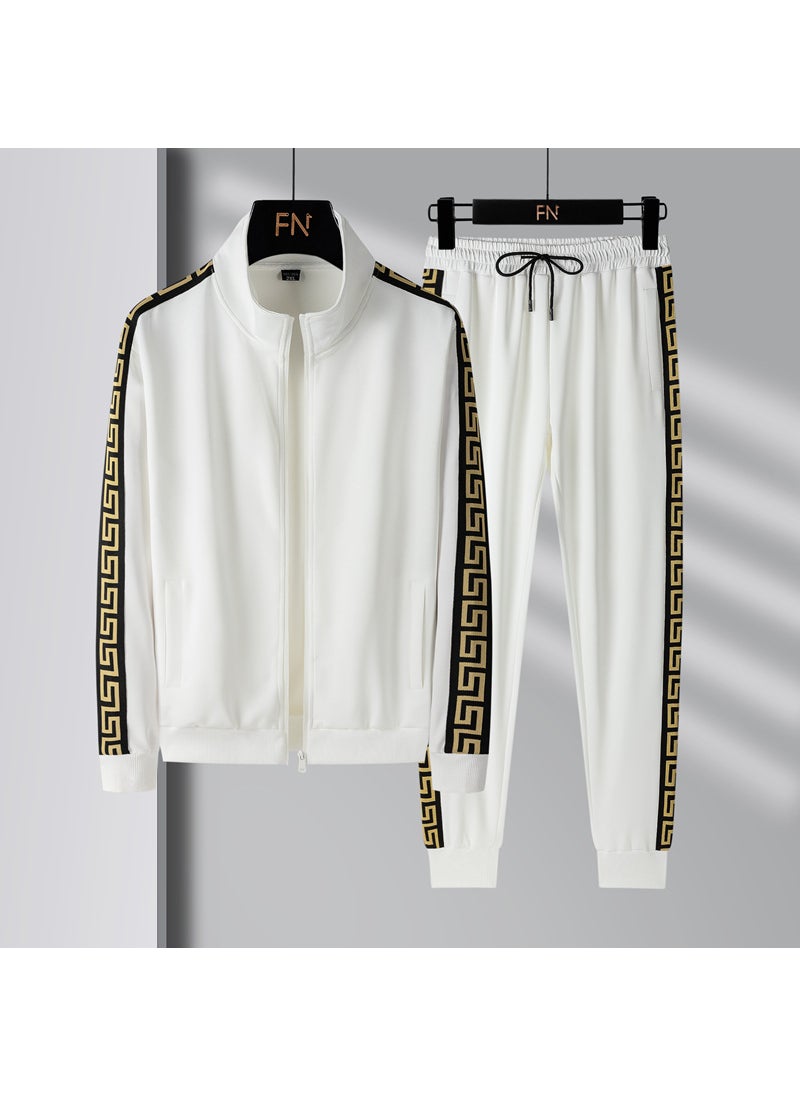Spring Autumn Mens Casual Sport Tracksuit Korean Fashion Black