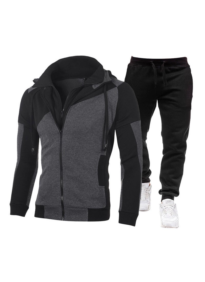 Mens Hooded Tracksuit Autumn Winter 2024 gray