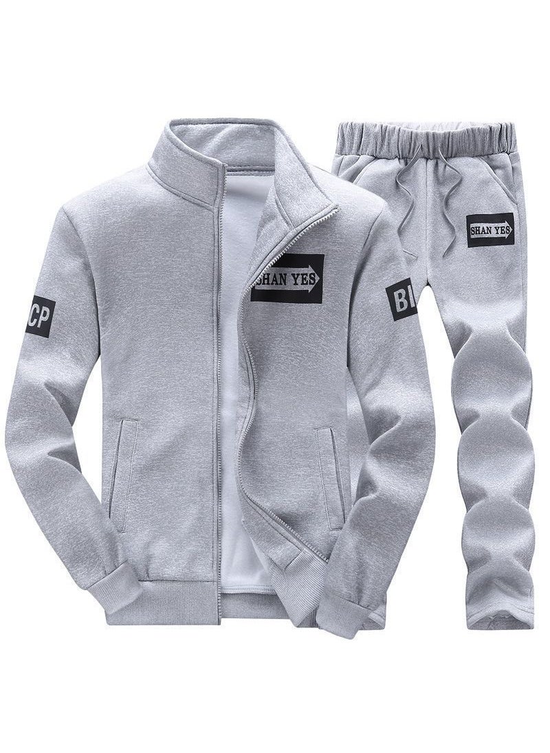 Seasonal Mens Sportswear Tracksuit Set Light gray I discount today, 5 pieces left