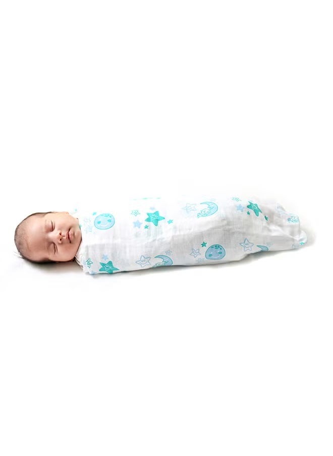 Newborn Swaddle Blanket Wrap | Baby Swaddle Wrap Sleep Sacks for Baby Girls Boys | Baby Swaddle 0-6 Months essentials | Organic Cotton Muslin Baby Wrap Swaddle With Sky Theme Of Moon And Earth