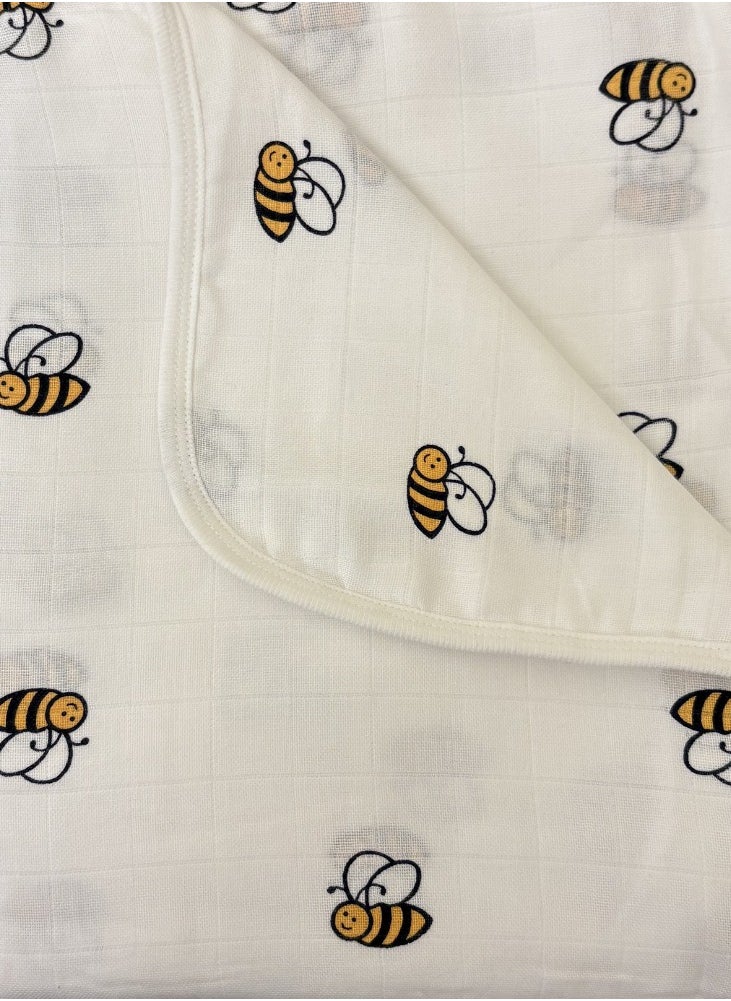 TUMMY Bee Printed Baby Blanket for new born babies