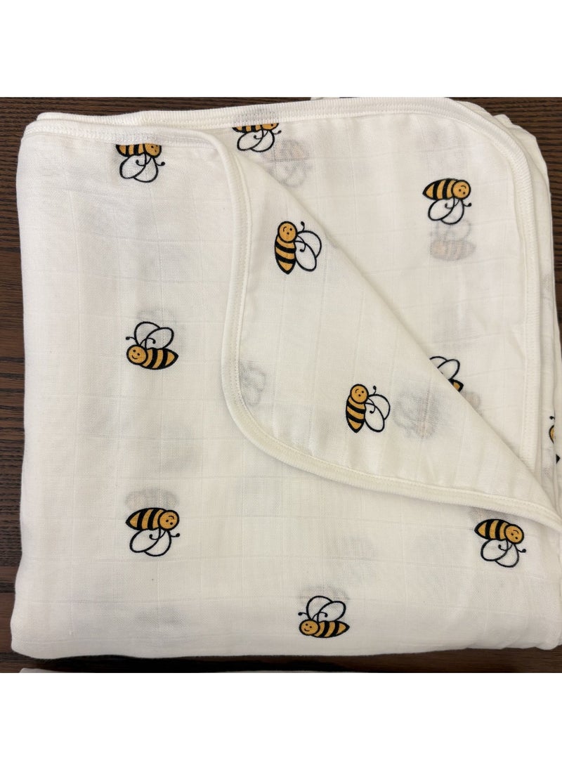 TUMMY Bee Printed Baby Blanket for new born babies