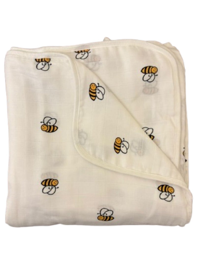 TUMMY Bee Printed Baby Blanket for new born babies