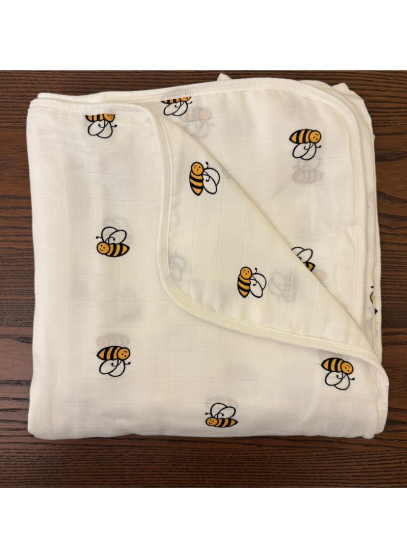 TUMMY Bee Printed Baby Blanket for new born babies