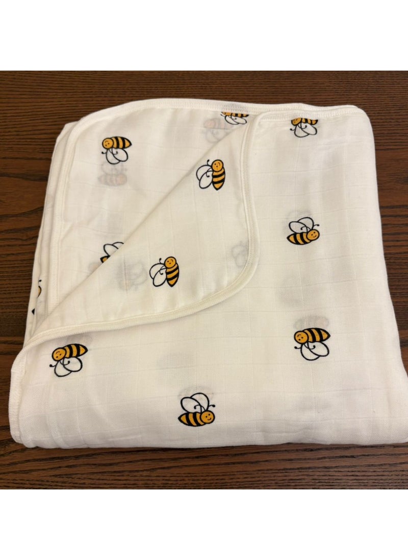 TUMMY Bee Printed Baby Blanket for new born babies