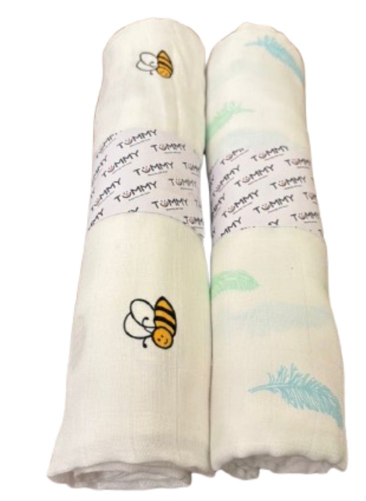 TUMMY Muslin Baby Swaddle Pack of 2