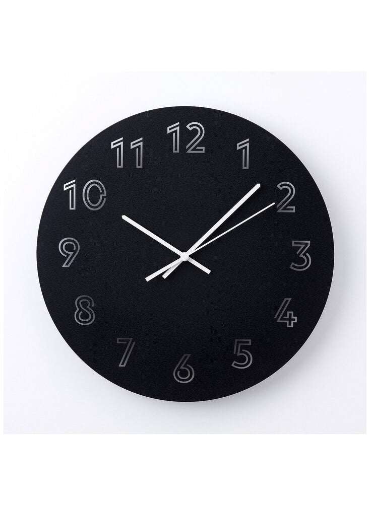 Wall clock, black, 30 cm