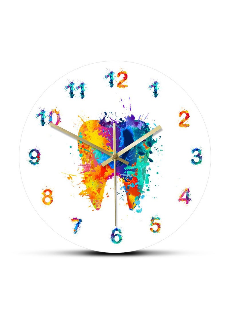 1 x 5 pcs Stylish Silent Acrylic Wall Clock for Bedroom Living Room White without border