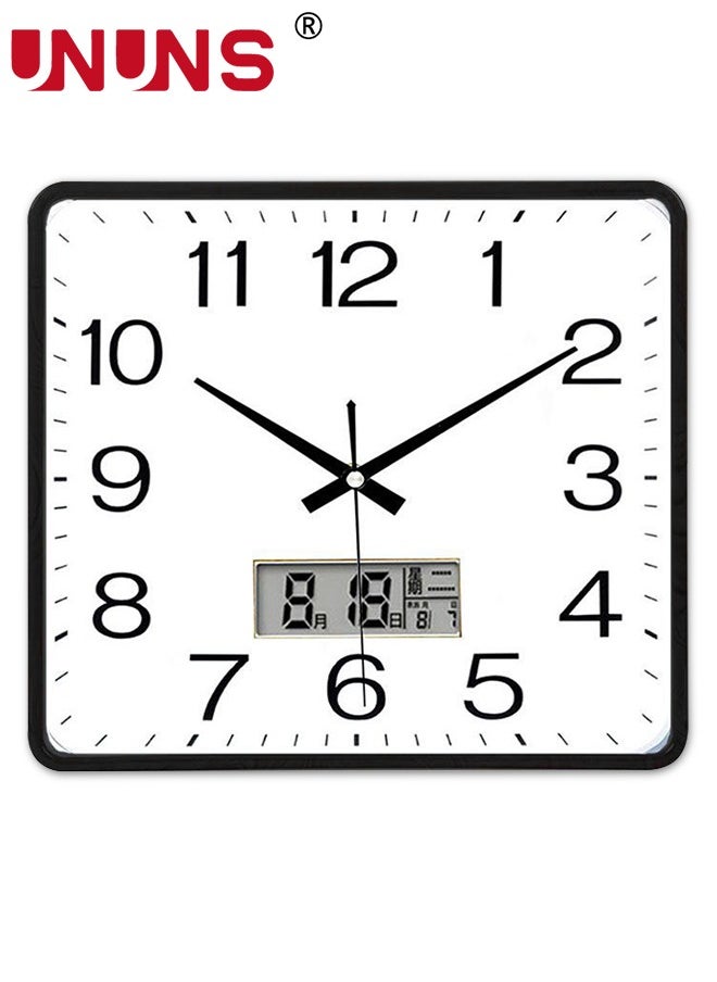 Square wall clock,10.3x10.3 Inch (26x26cm) Silent Non Ticking Quality Quartz Battery Operated Wall Clocks With Calendar display,Easy To Read Home Office School Clock Living Room Bedroom,White