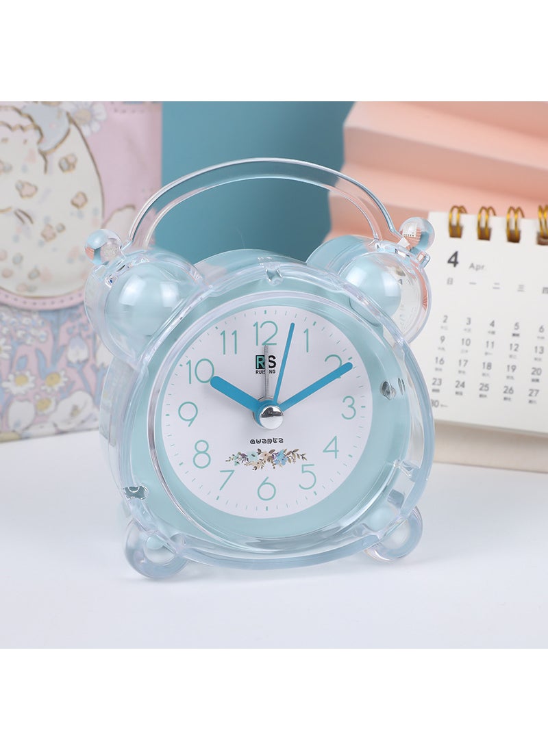 1 x 5 pcs Silent Alarm Clock for Kids Creative Cartoon Bedroom Blue