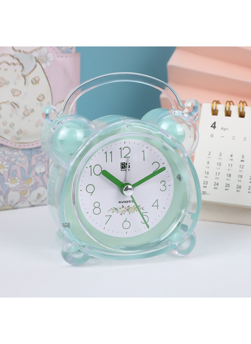 1 x 5 pcs Silent Alarm Clock for Kids Creative Cartoon Bedroom Green