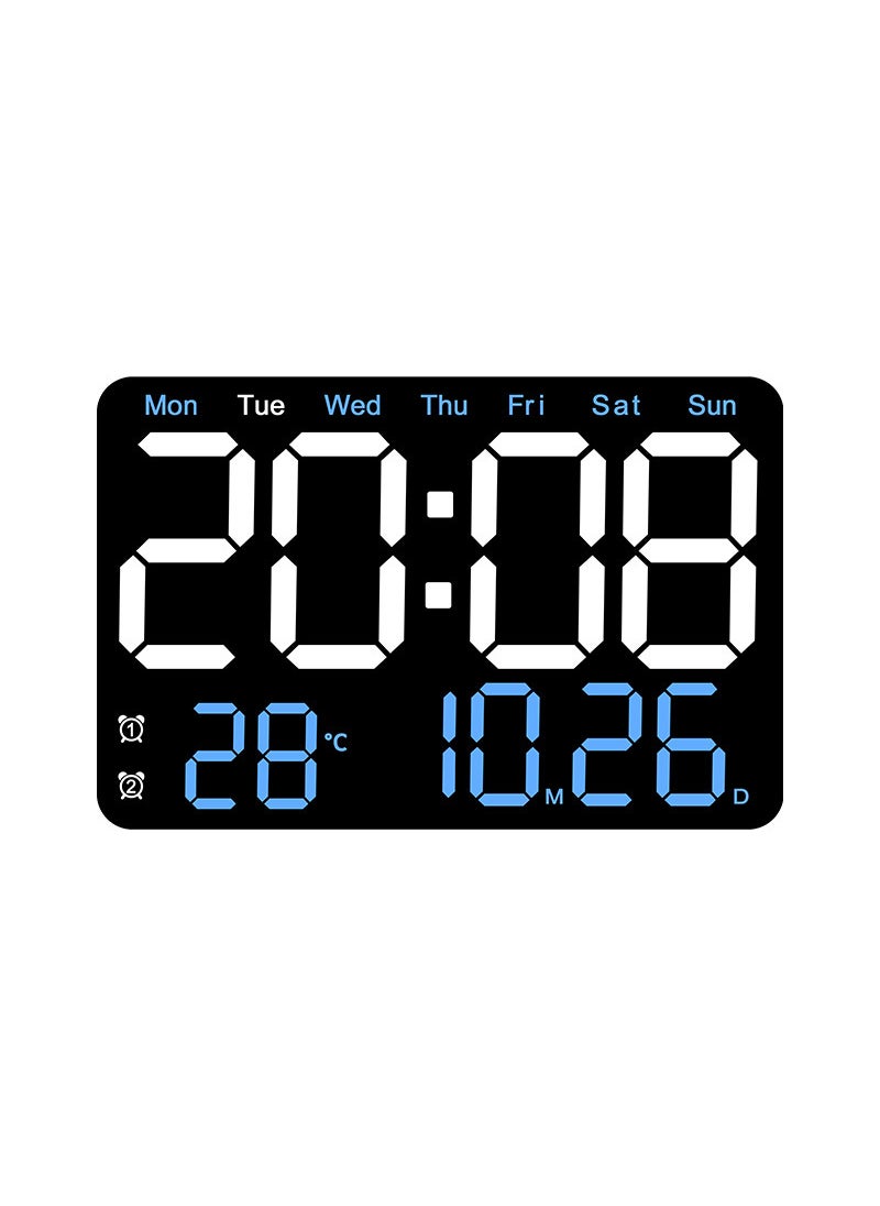 Modern LED Wall Clock Large Digital Silent Display Blue light